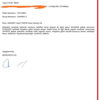 Aksigorta Değer Kaybı Talebimi Haksız Şekilde Reddetti