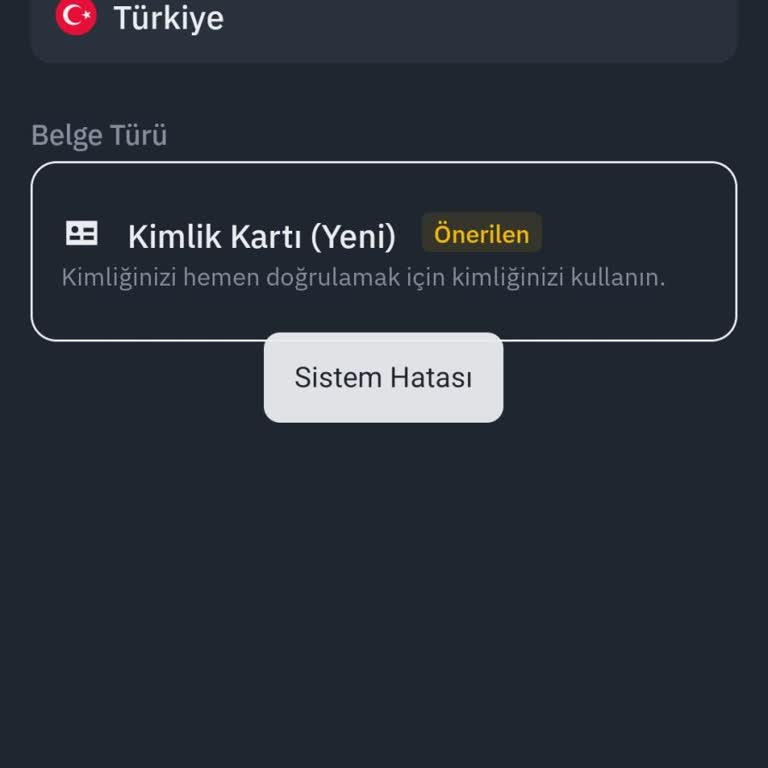 Kimlik Doğrulama Sürecinde Sürekli Sistem Hatası Alıyorum