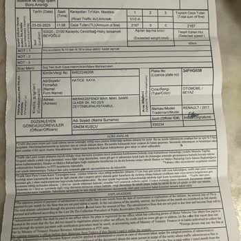 Trafik Cezası Ödemesinde Yanlış Tutanak Numarasına Para Aktarılması