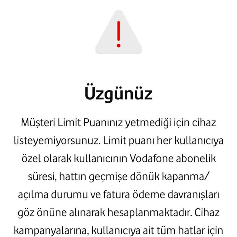 25 Yıllık Müşteriye Cihaz Alımında Puan Engeli Ve İlgisizlik