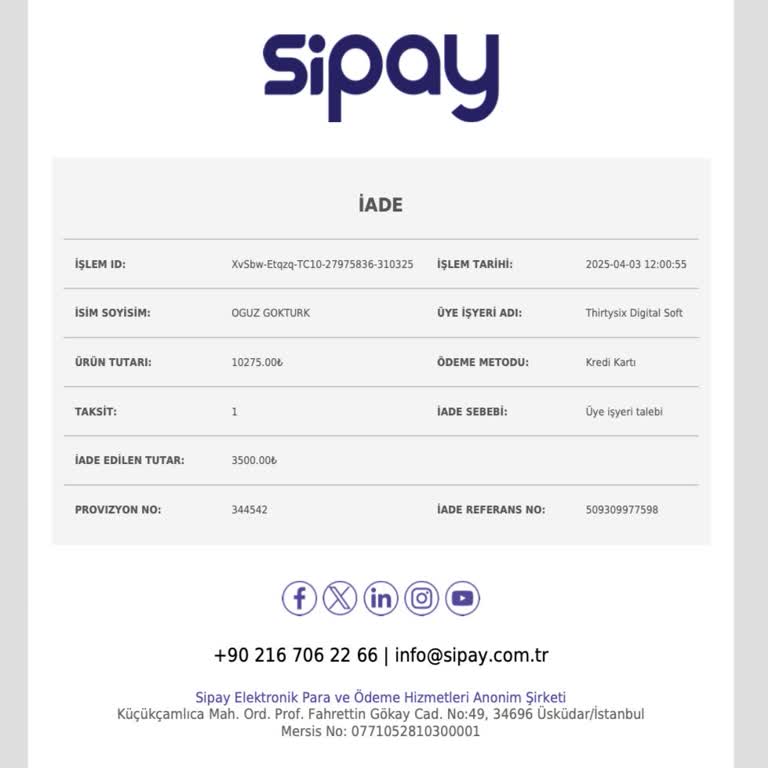 GPay Üzerinden Yapılan İade İşlemi Gerçekleşmedi, İletişim Kurulamıyor