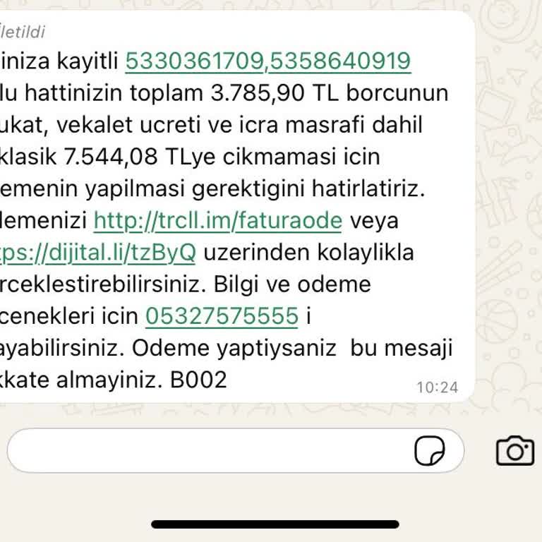 Yanlışlıkla Gönderilen Borç Bildirimi Hakkında Endişe
