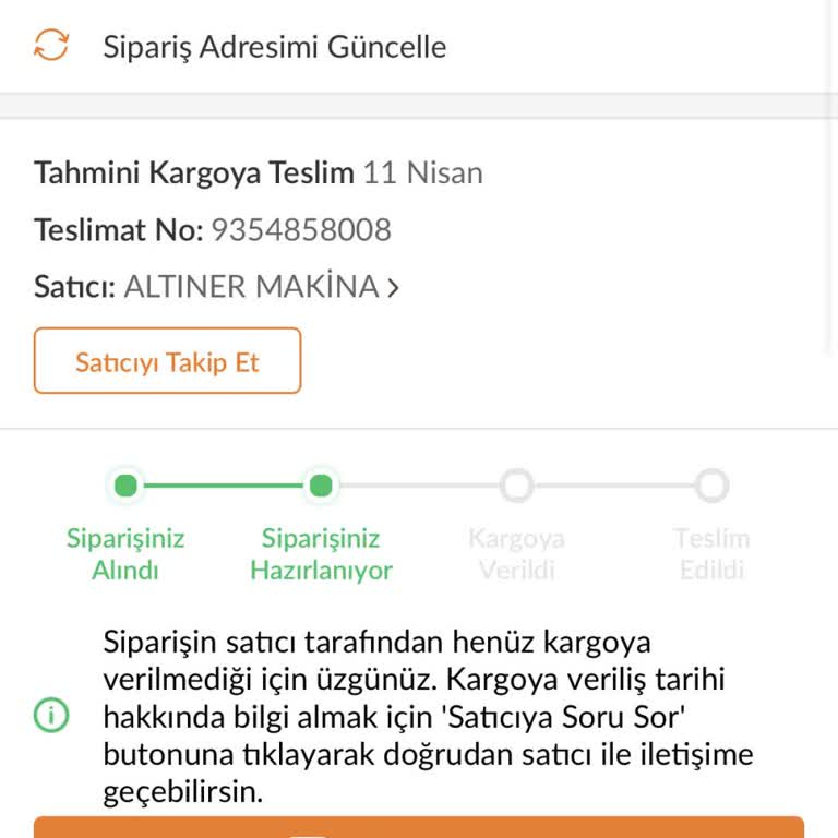 Trendyol Ürün Kargolanmıyor, Satıcıdan Ve Müşteri Temsilcisinden Yanıt Yok