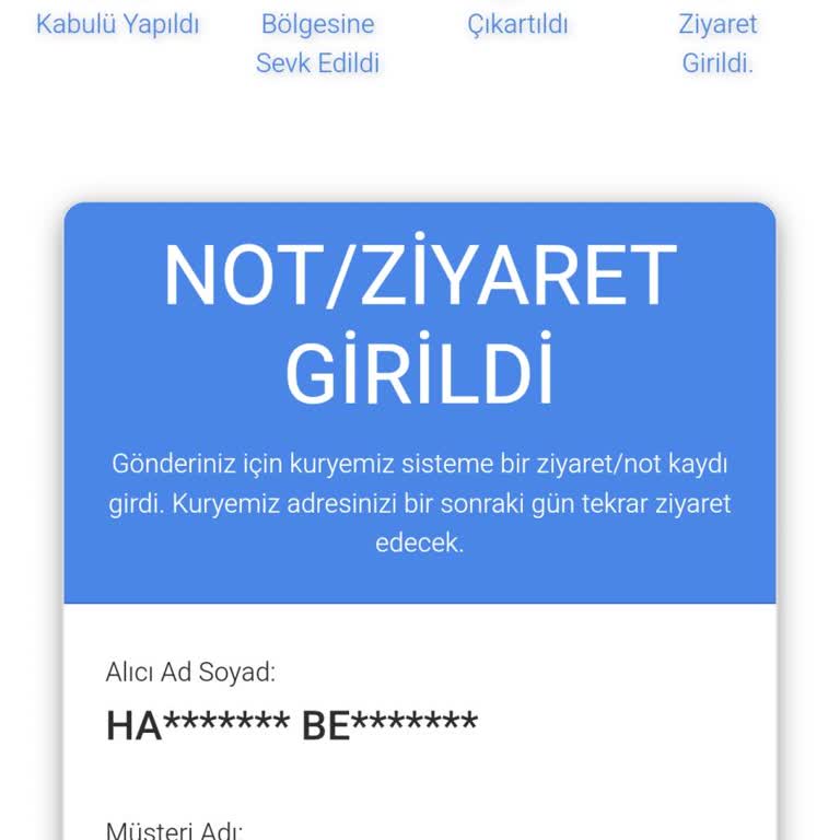 Banka Kartımın Teslim Edilmemesi Ve Kurye İletişim Sorunu