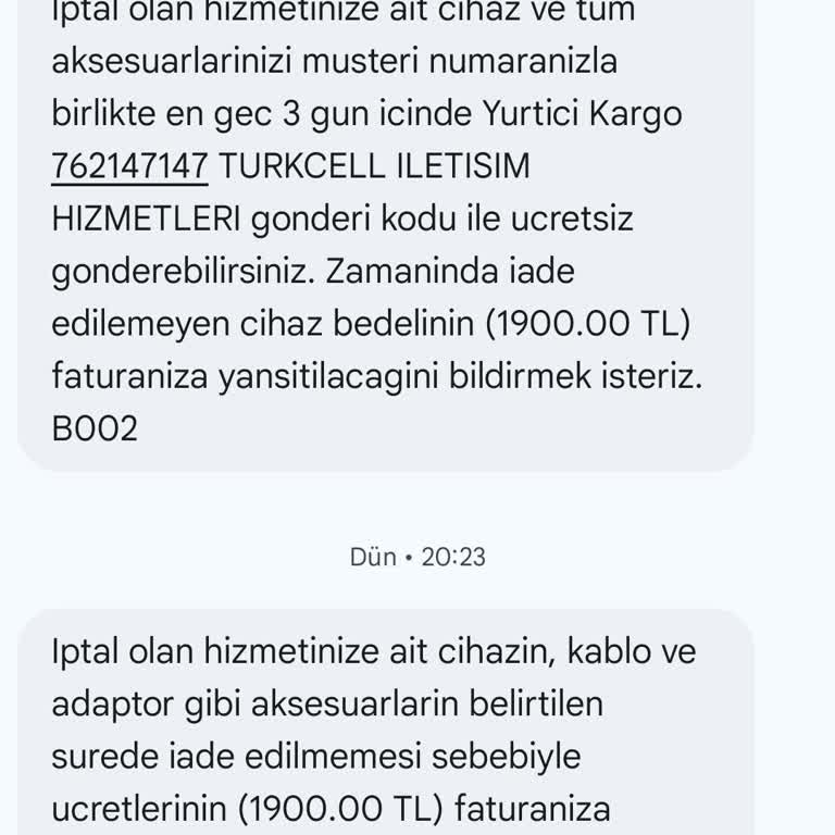 Turkcell Superbox İadesi Sonrası Haksız Ücret Talebi