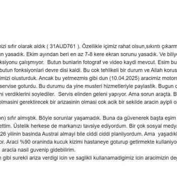 Sıfır Kilometre Renault Megane'da Sürekli Arıza Ve Değişim Talebi