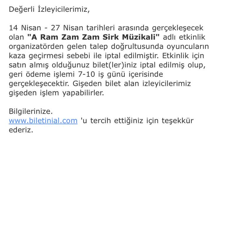 Tiyatro İptali Sonrası Ücret İadesi Yapılmadı, Müşteri Hizmetlerine Ulaşılamıyor
