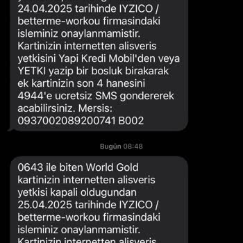 Iyzico / Betterme -workou Şikayeti