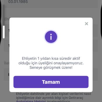 Engelli Kullanıcıya Ehliyet Güncellemesi Sonrası Getir Araç Erişimi Sağlanmıyor