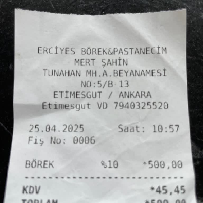 Erciyes Börek Eryaman Şubesinde Yüksek Kurye Ücreti Ve Teslimat Sorunu