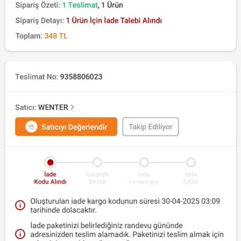 İade İçin Kargo Alımı Gerçekleşmiyor, Süre Dolmak Üzere