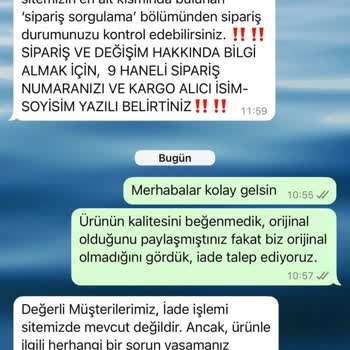 Orijinal Olmayan Ürünü İade Almıyorlar!