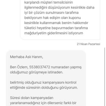 Hak Edilen Kuponu Kullanamama Sorunu Ve Yetersiz Müşteri Hizmeti