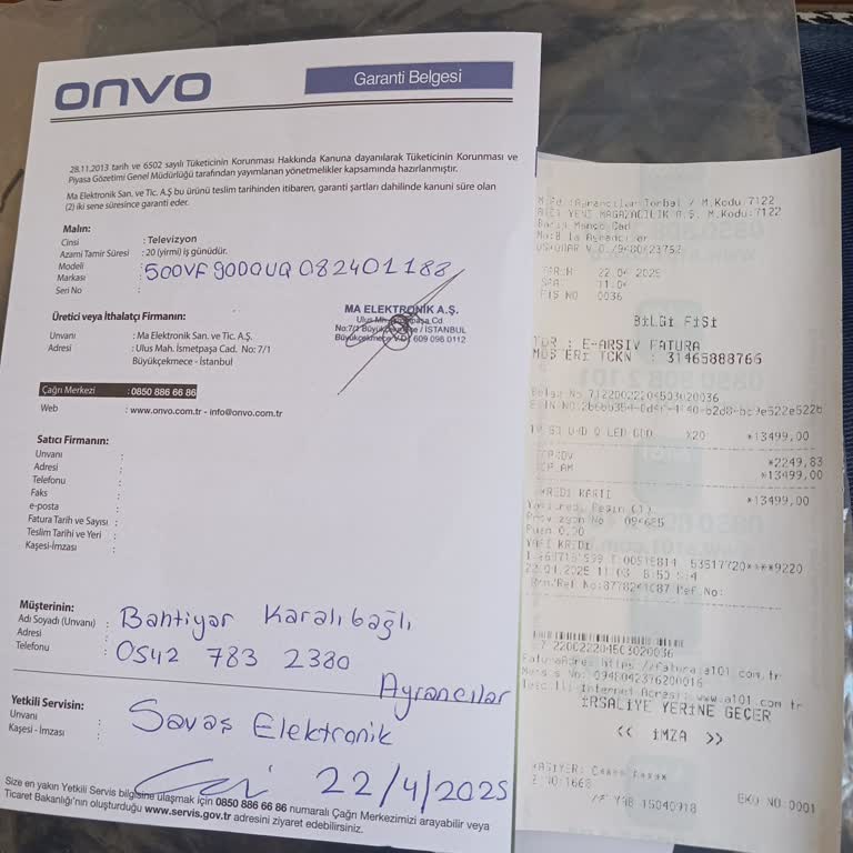 A101den Alınan Onvo TVde Kapanma Ve Görüntü Sorunu