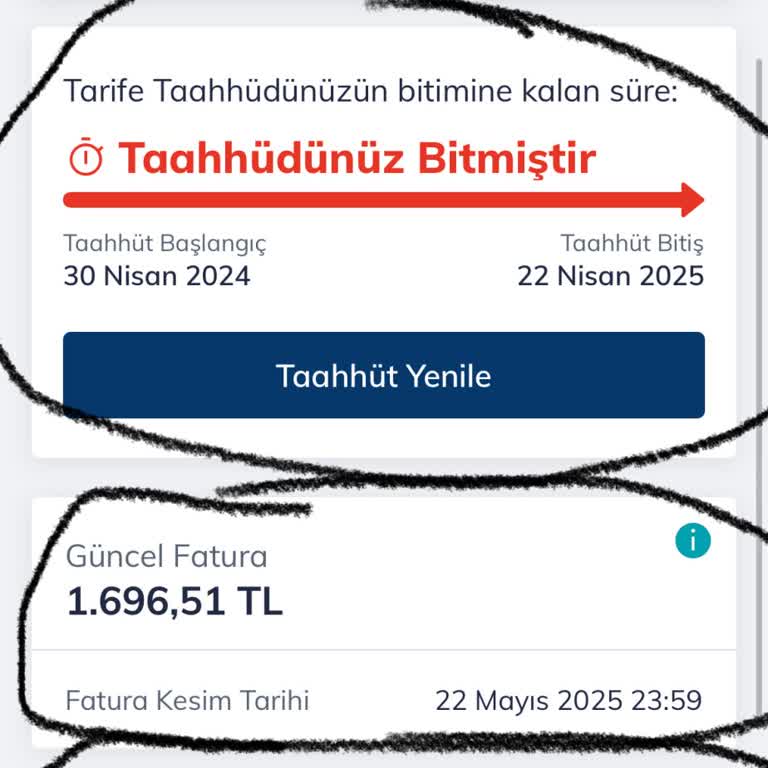 Taahhüt Bitiminde Kullanılmayan Hatta Yüksek Fatura Şoku