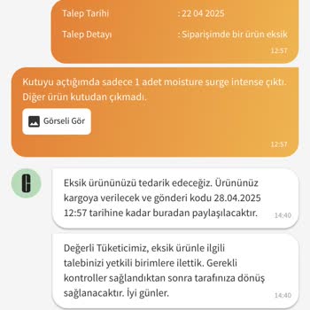 Siparişimde Eksik Ürün Gönderildi, Çözüm Sunulmadı