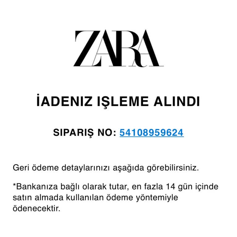 Zara Online İade Sürecinde Gecikme Ve Müşteri Hizmetlerine Ulaşılamıyor