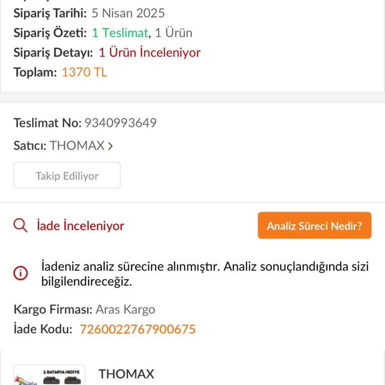 Arızalı Ürün Ve İade Sorunu Yaşadım