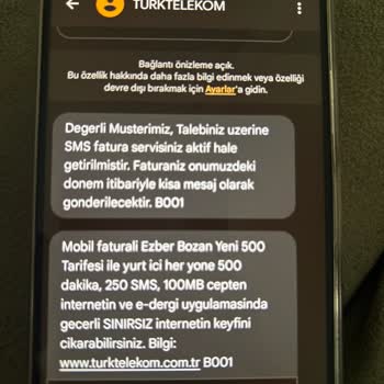 Tarife Bilgilendirmesi Ve Fatura Farkı Nedeniyle Mağduriyet