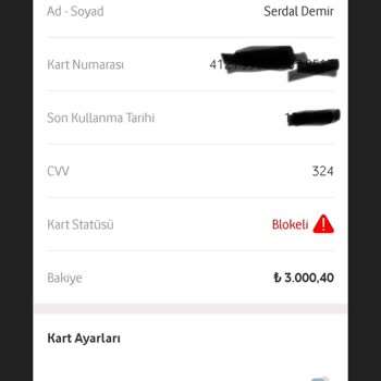 Vodafone Pay Kartıma Konulan Bloke Nedeniyle Parama Ulaşamıyorum