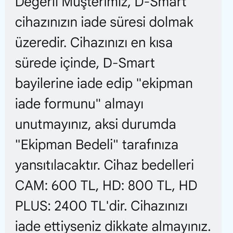 D-Smart Abonelik Ve Cihaz İadesinde Yaşadığım Zorluklar
