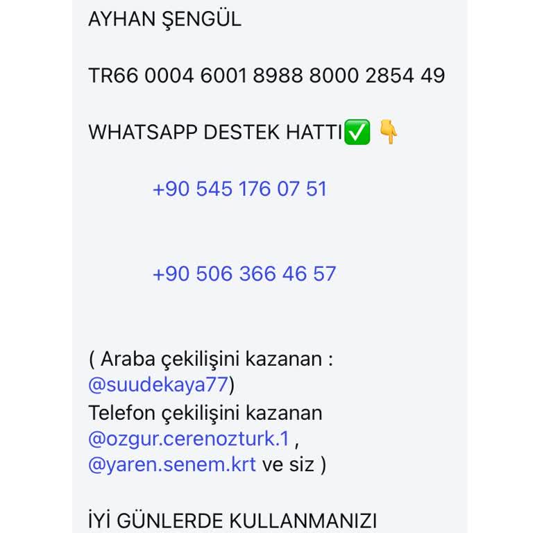 Çekiliş Kazandınız Mesajı İle Bilgi Ve Ücret Talebi