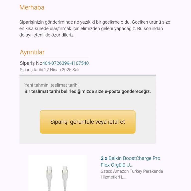Amazon Siparişimde Teslimat Gecikmesi Ve Mağduriyet Yaşıyorum