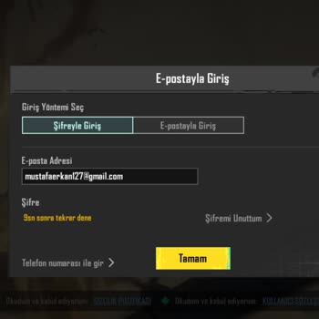 Satın Aldığım PUBG Hesabına Giriş Yapamıyorum, Paramı Geri İstiyorum