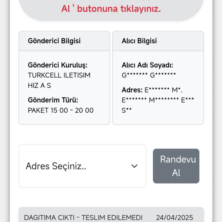 Kuryenet Teslimatında Gecikme Ve Bilgilendirme Eksikliği