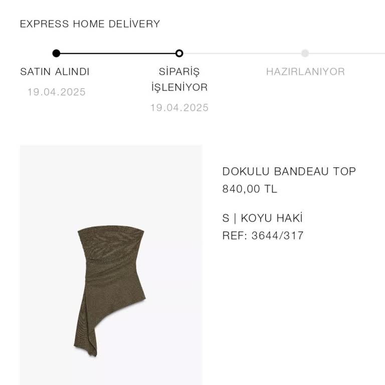 Zara Lieferung verspätet trotz 100₺ Extra-Zahlung, keine Lösung angeboten