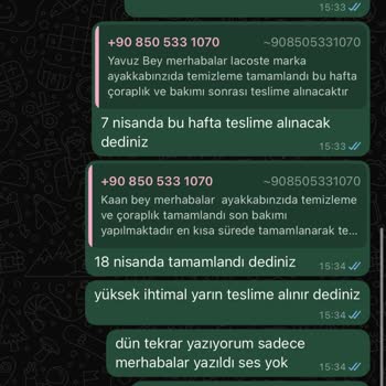 Ayakkabı Tamir Sürecinde Sürekli Gecikme Ve İletişim Sorunu