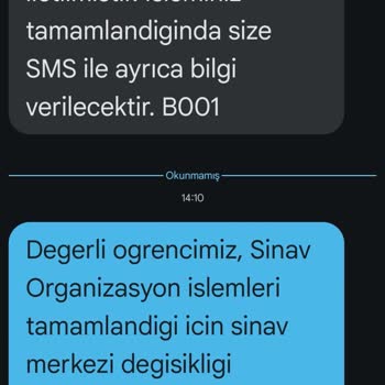 Sınav Merkezi Değişikliği Talebim Sonuçsuz Kaldı