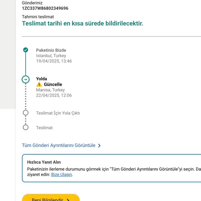 UPS Kargo Siparişim Günlerdir Şubede Bekliyor, Teslimat Yapılmıyor!