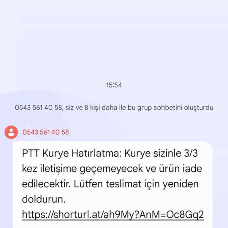 PTT Adı Kullanılarak Sahte Kargo Mesajı Ve Kişisel Bilgi İstemi