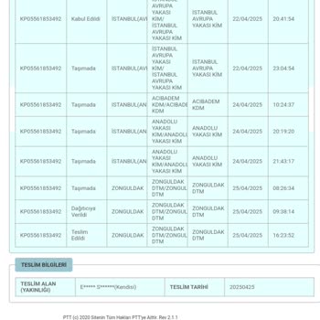PTT Kargo Tarafından Teslim Edilmeden Teslim Edildi Gösterilen Kayıp Ürün Mağduriyeti