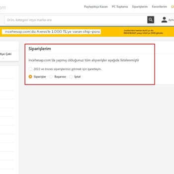 Hesaplarım Ve Siparişlerim Açıklamasız Şekilde Sürekli İptal Ediliyor