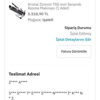 Stokta Olmayan Ürünü Satıp Siparişi İptal Ettiler