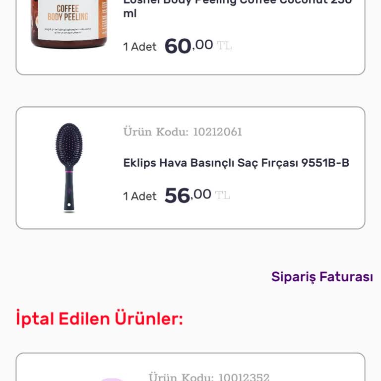 Ürünlerim İptal Edildi, Para İadesi Yapılmadı Mağdurum