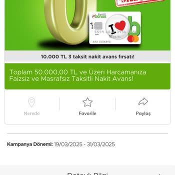 Kampanya Hakkı Kazanmama Rağmen Faizsiz Avans Kullanamıyorum