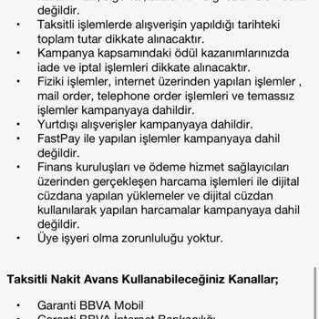 Kampanya Hakkı Kazanmama Rağmen Faizsiz Avans Kullanamıyorum