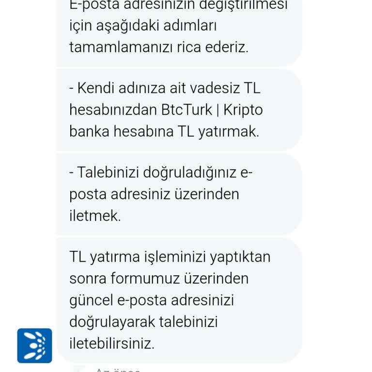 BTCTURK Hesabıma Yeni Mail Adresi Ekleyemiyorum, Destek Alamıyorum
