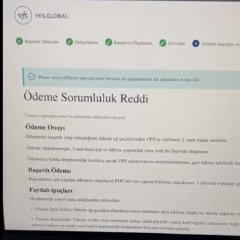 VFS Fransa Sistem Hatası Ve Müşteri Hizmetlerinden Yanıt Alamama Sorunu