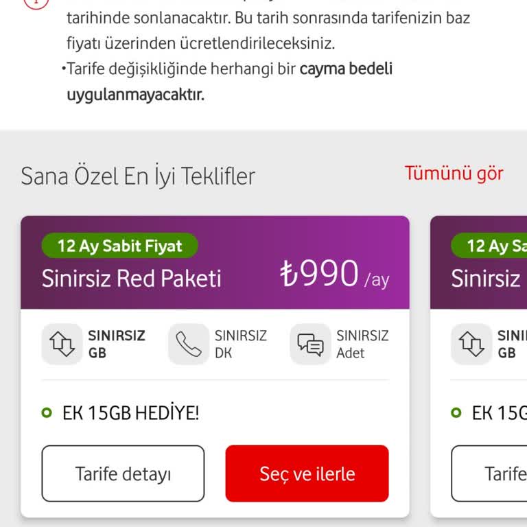 Daha Düşük Faturalı Pakete Geçişe İzin Verilmiyor