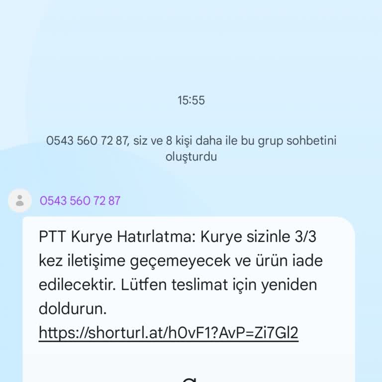 PTT Kargo Adıyla Gelen Sahte Mesaj Mağduriyeti