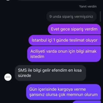 Sipariş Gecikmesi Ve İade Sorunu Yaşıyorum