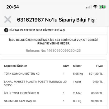 Siparişimde Eksik Gramaj Sorunu Yaşadım