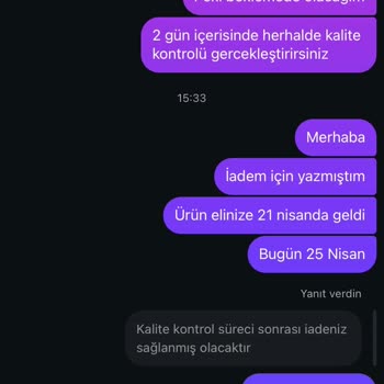 İade Sürecinde İletişimsizlik Ve Geri Dönüş Eksikliği Yaşadım