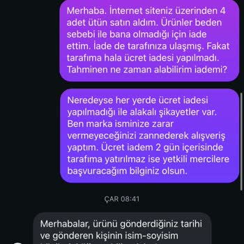 İade Sürecinde İletişimsizlik Ve Geri Dönüş Eksikliği Yaşadım