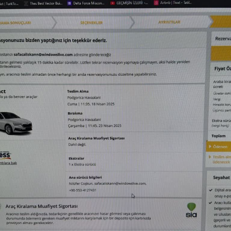 Dijital Kredi Kartı Nedeniyle Araç Kiralama Rezervasyonum Gerçekleşmedi, Ücret İadesi Talebim Var