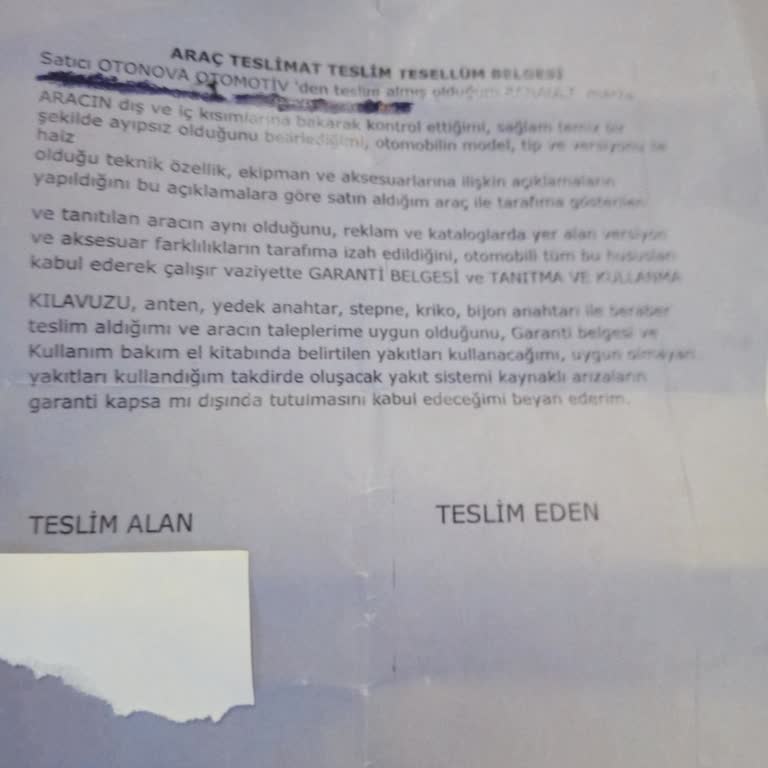 Sıfır Araçta Eksik Stepne Ve Aksesuar Teslimatı Mağduriyeti